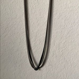 BLACK/SILVER ROPE NECKLACE